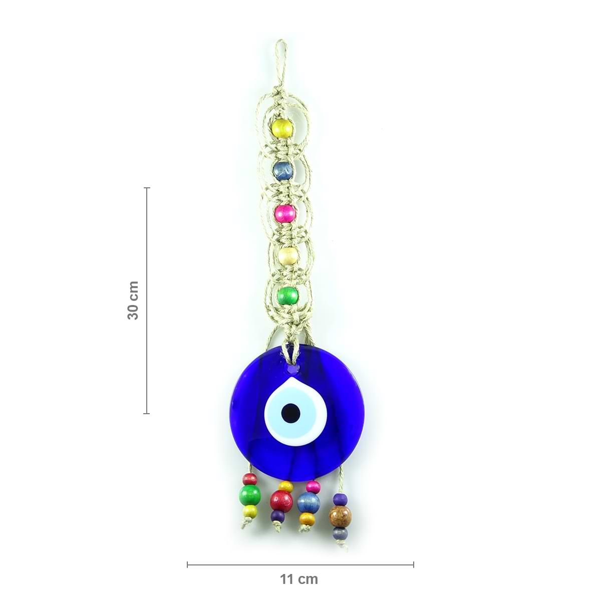 Hoop Knit Glass Evil Eye Wall Decoration
