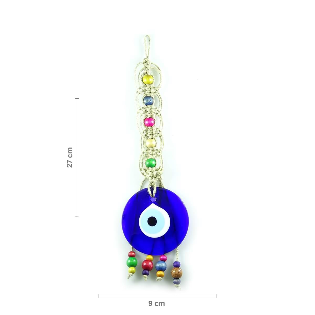Hoop Knit Glass Evil Eye Wall Decoration