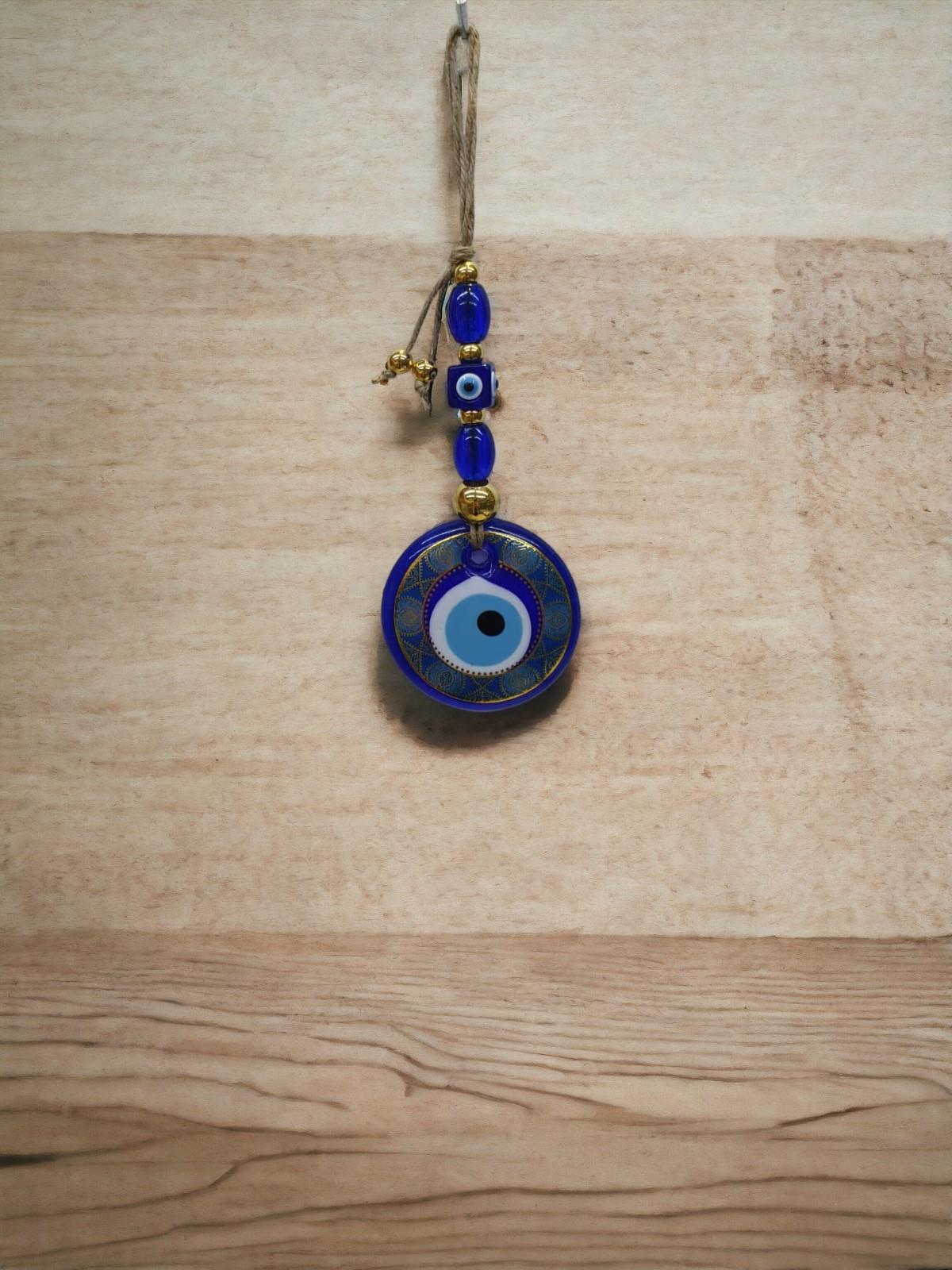 Çini Cam Nazar Duvar Süsü (7CM)