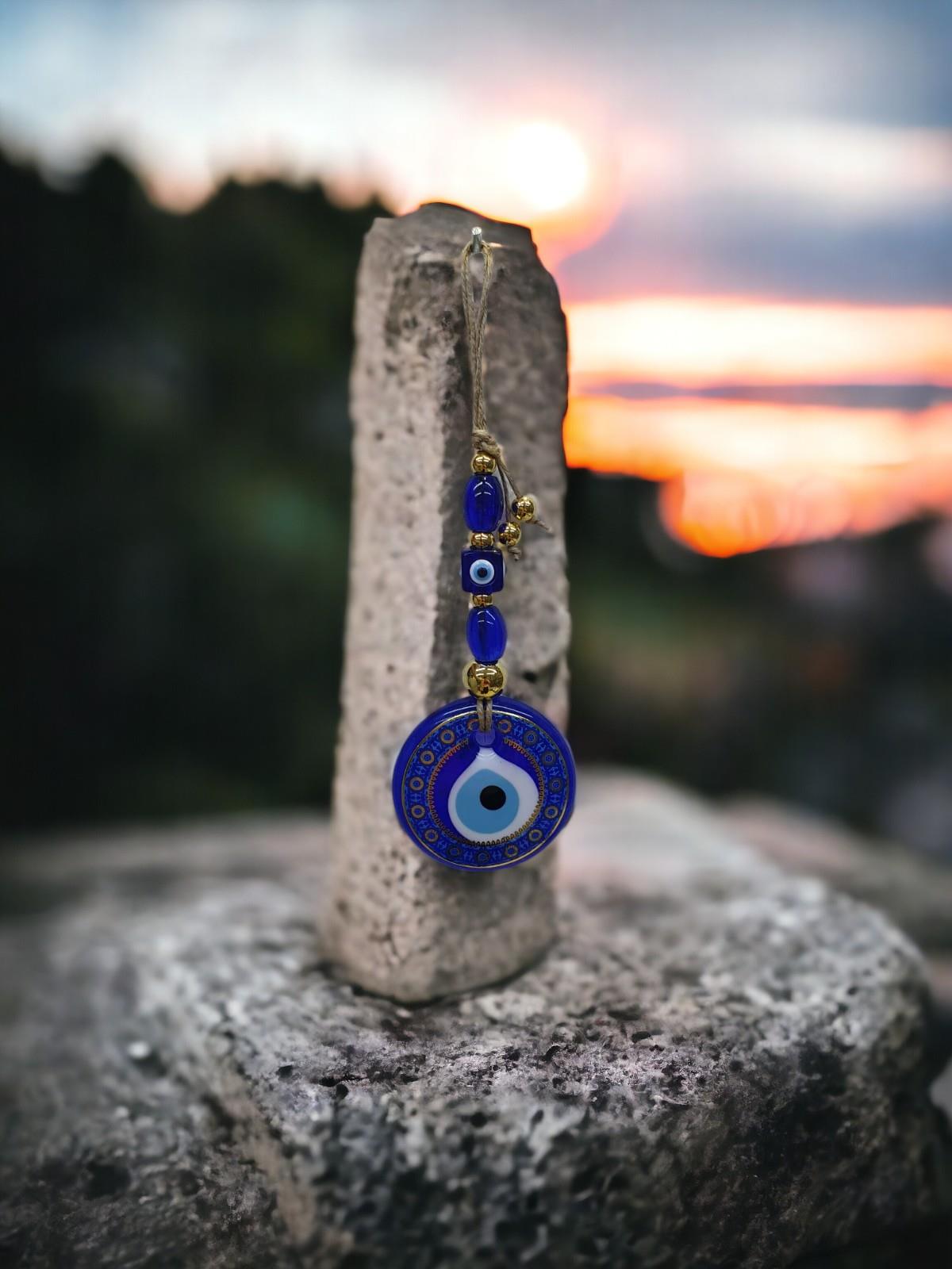 Çini Cam Nazar Duvar Süsü (7CM)