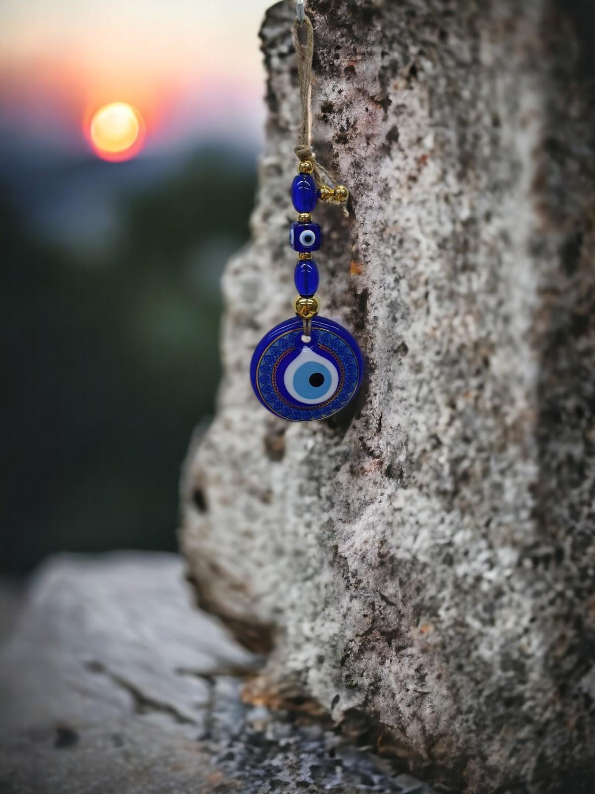 Çini Cam Nazar Duvar Süsü (7CM)