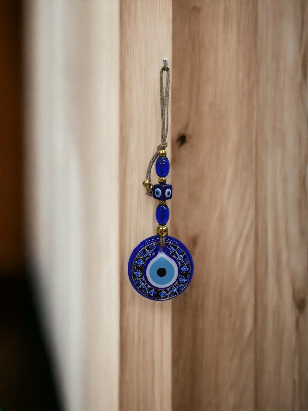 Çini Cam Nazar Duvar Süsü (7CM)