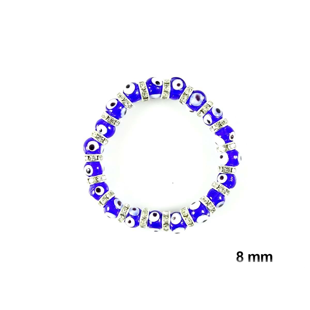 Glass Evil Eye Bracelet with Washers