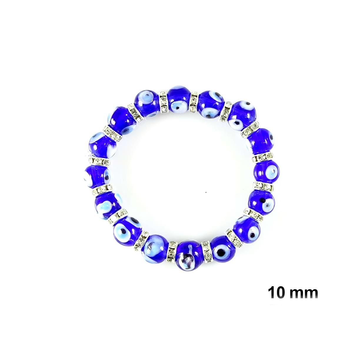Glass Evil Eye Bracelet with Washers