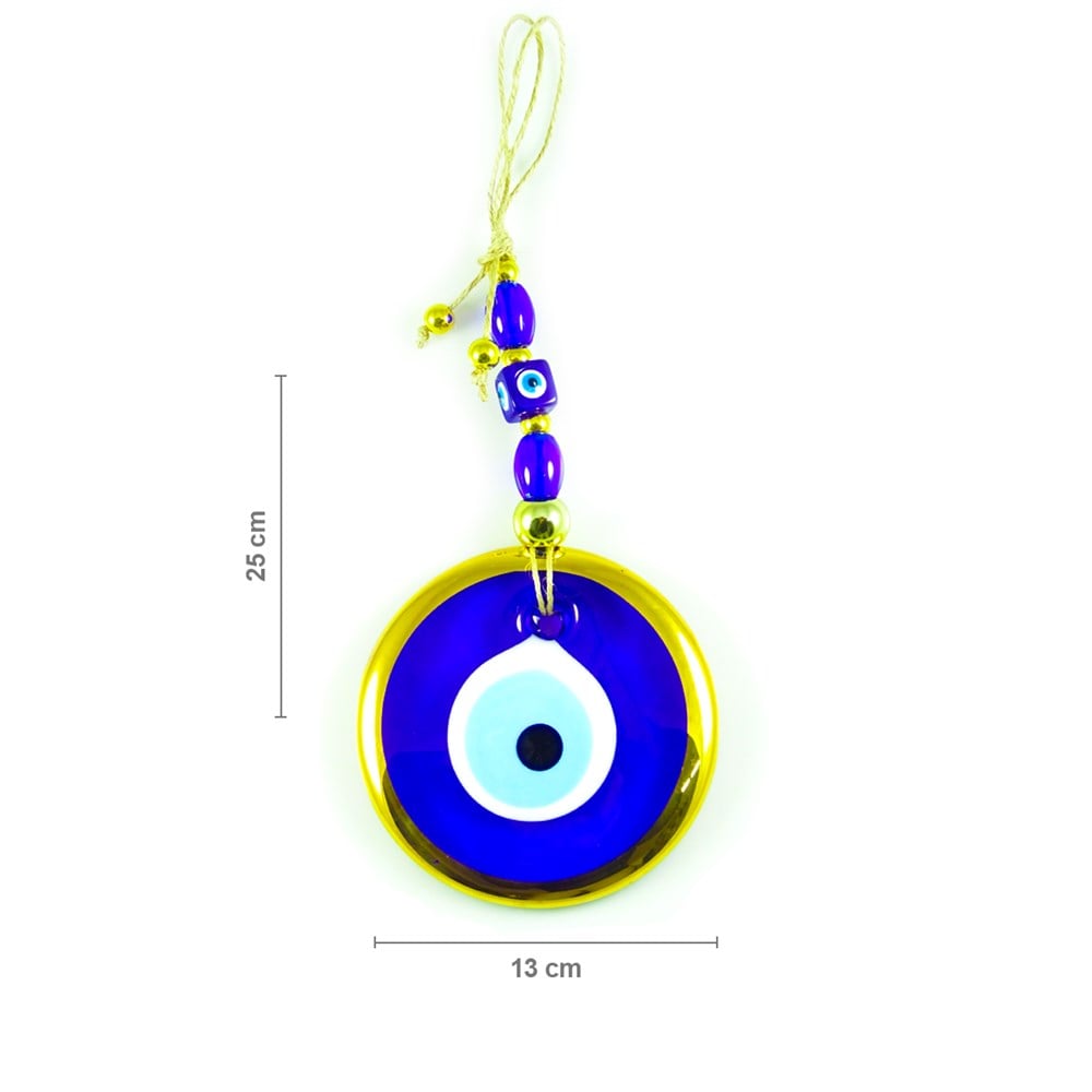 Natural Rope Gold Gilded Glass Evil Eye Wall Decoration