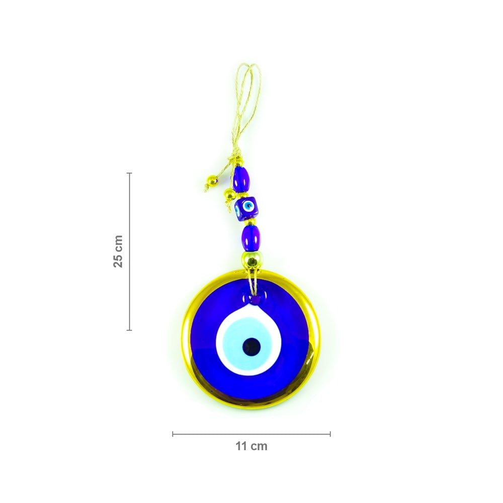Natural Rope Gold Gilded Glass Evil Eye Wall Decoration