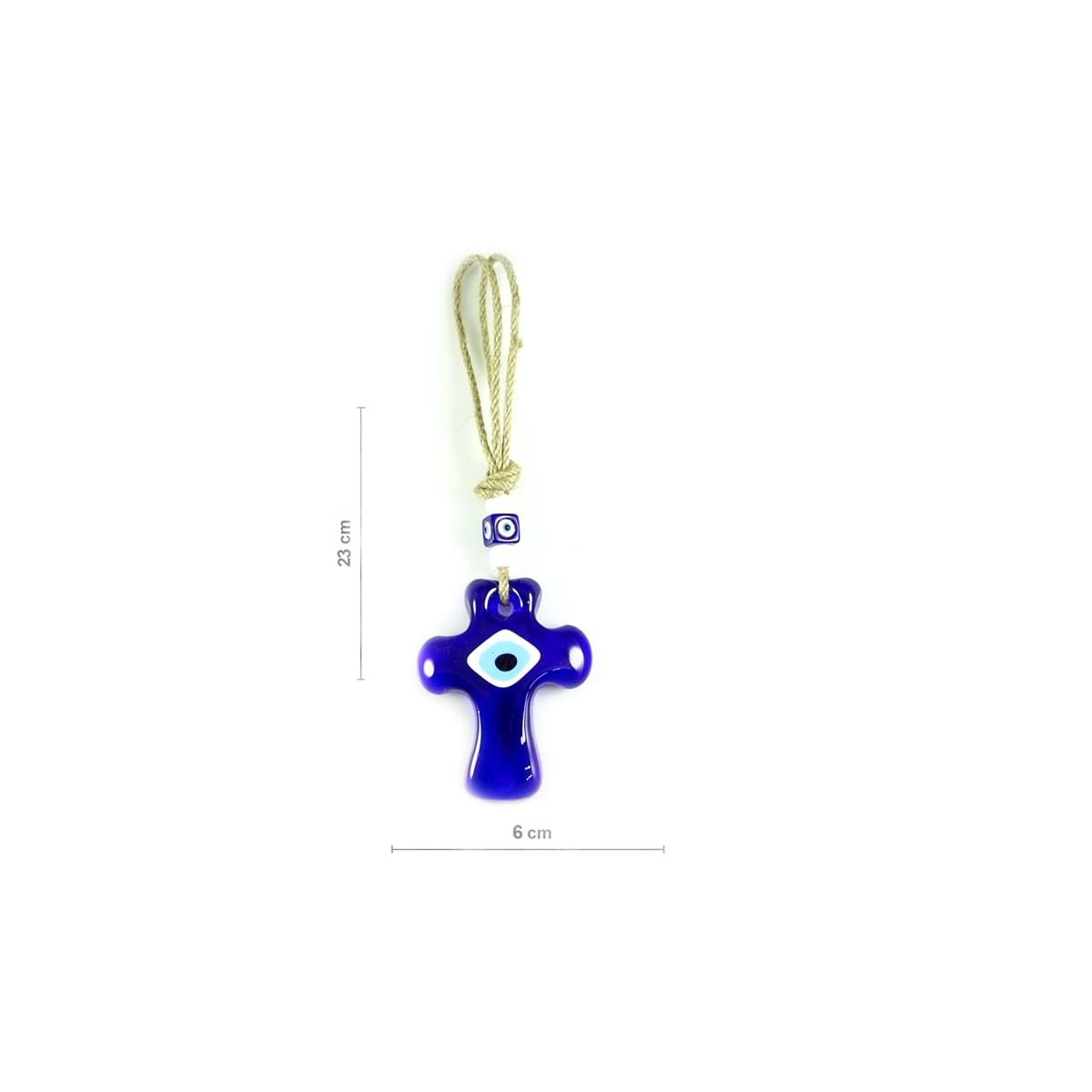 Evil Eye Wall Decoration with Natural Rope and Small Figure