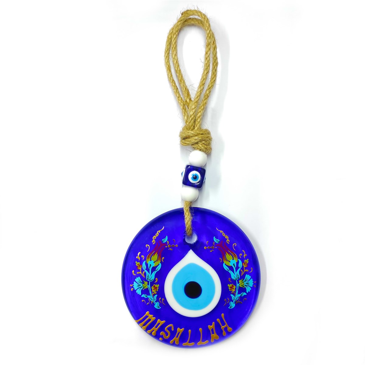 Tulip Patterned 'Allah Korusun' Written Glass Wall Decoration