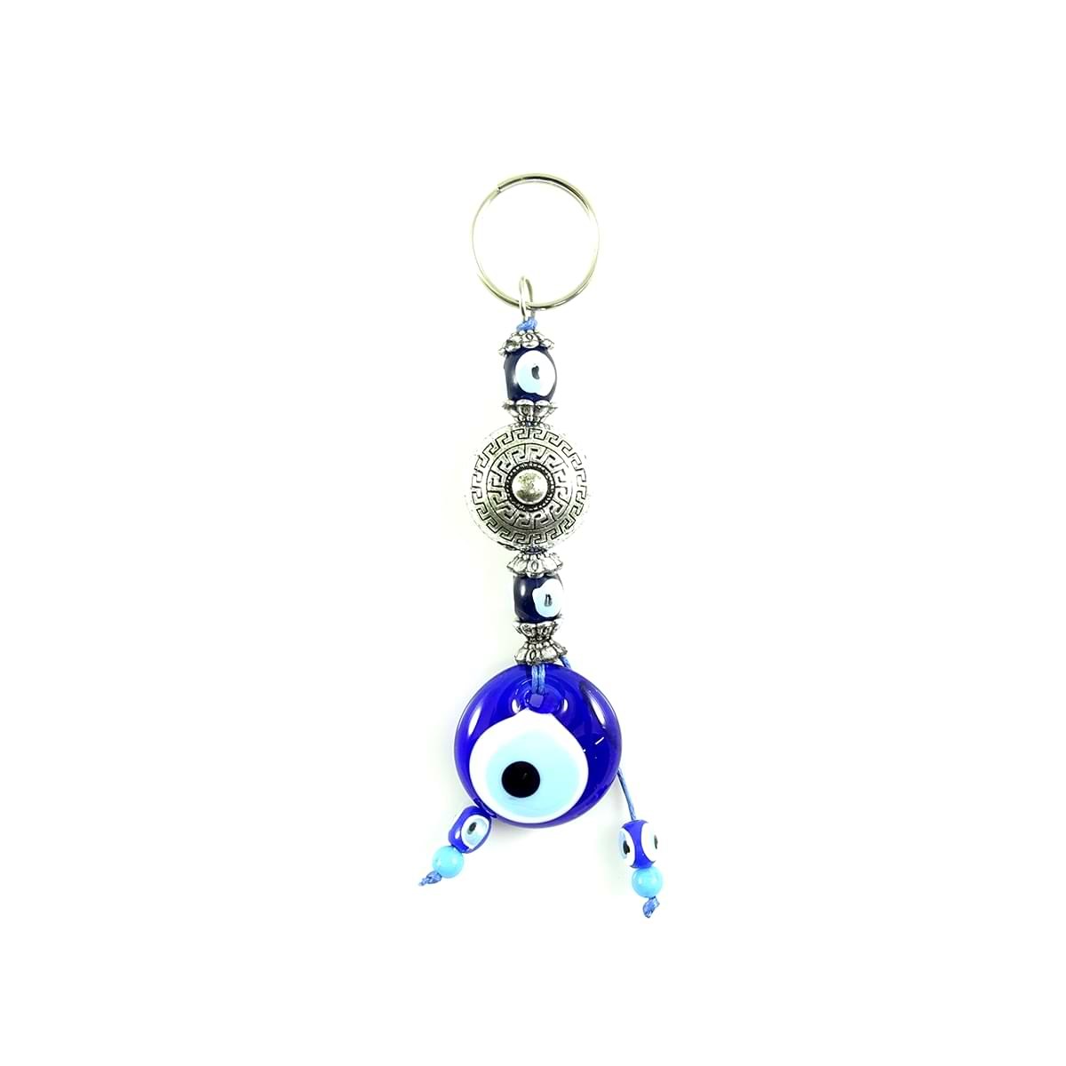 Evil Eye Metal Keychain with Beads