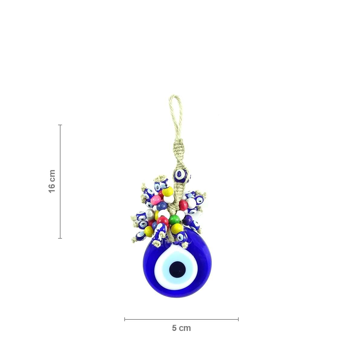 Glass Evil Eye Wall Decoration with Colorful Beads