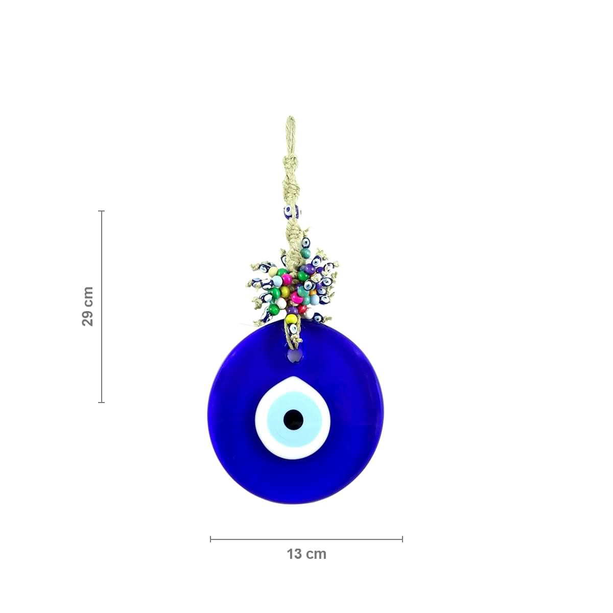 Glass Evil Eye Wall Decoration with Colorful Beads