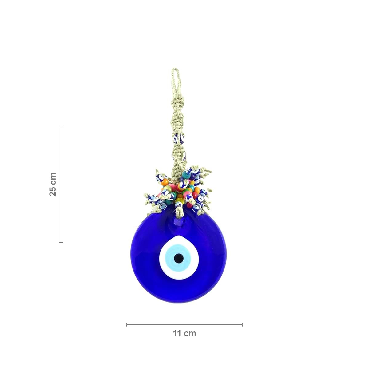 Glass Evil Eye Wall Decoration with Colorful Beads