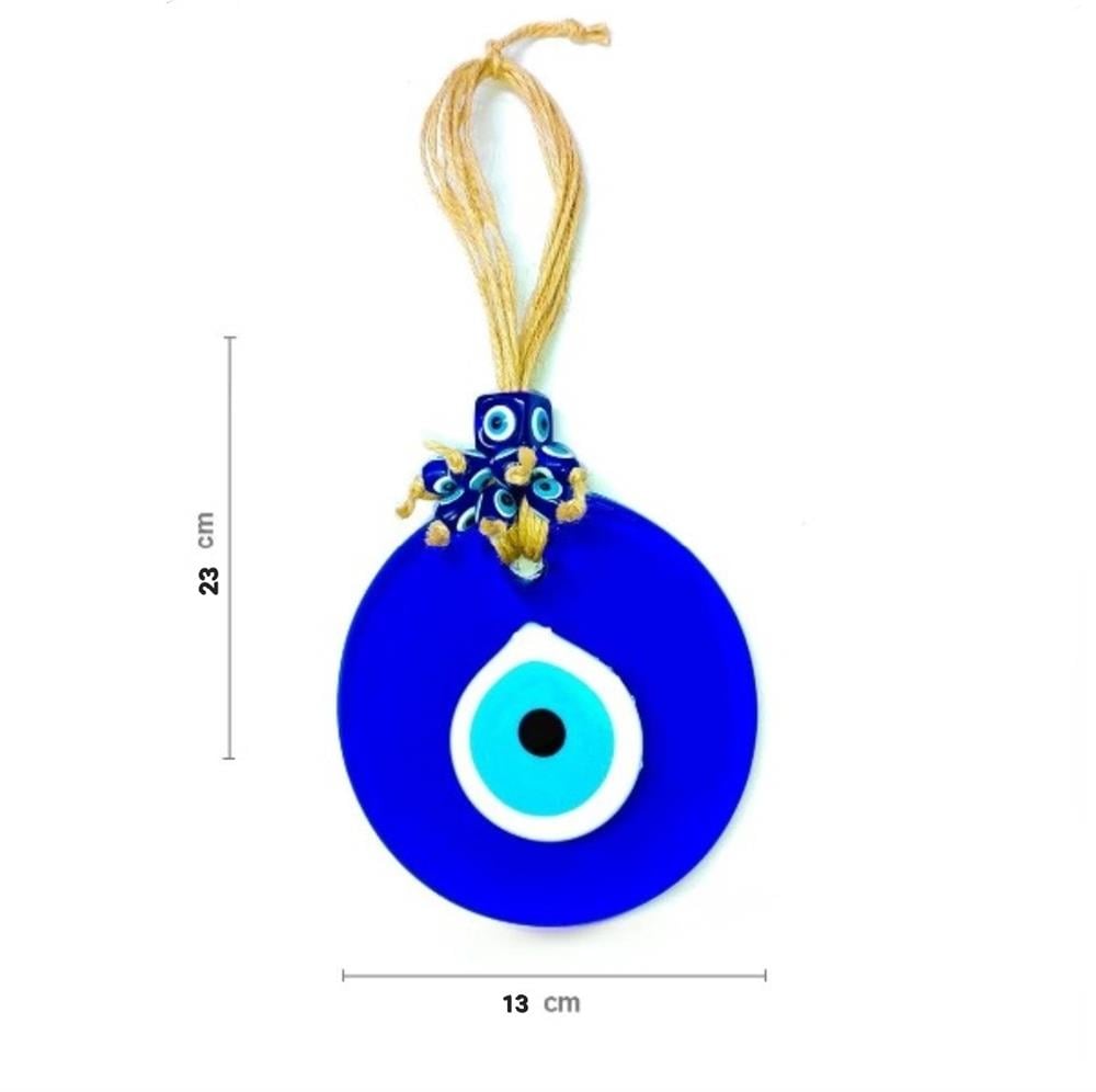 Fringed Glass Evil Eye Wall Decoration