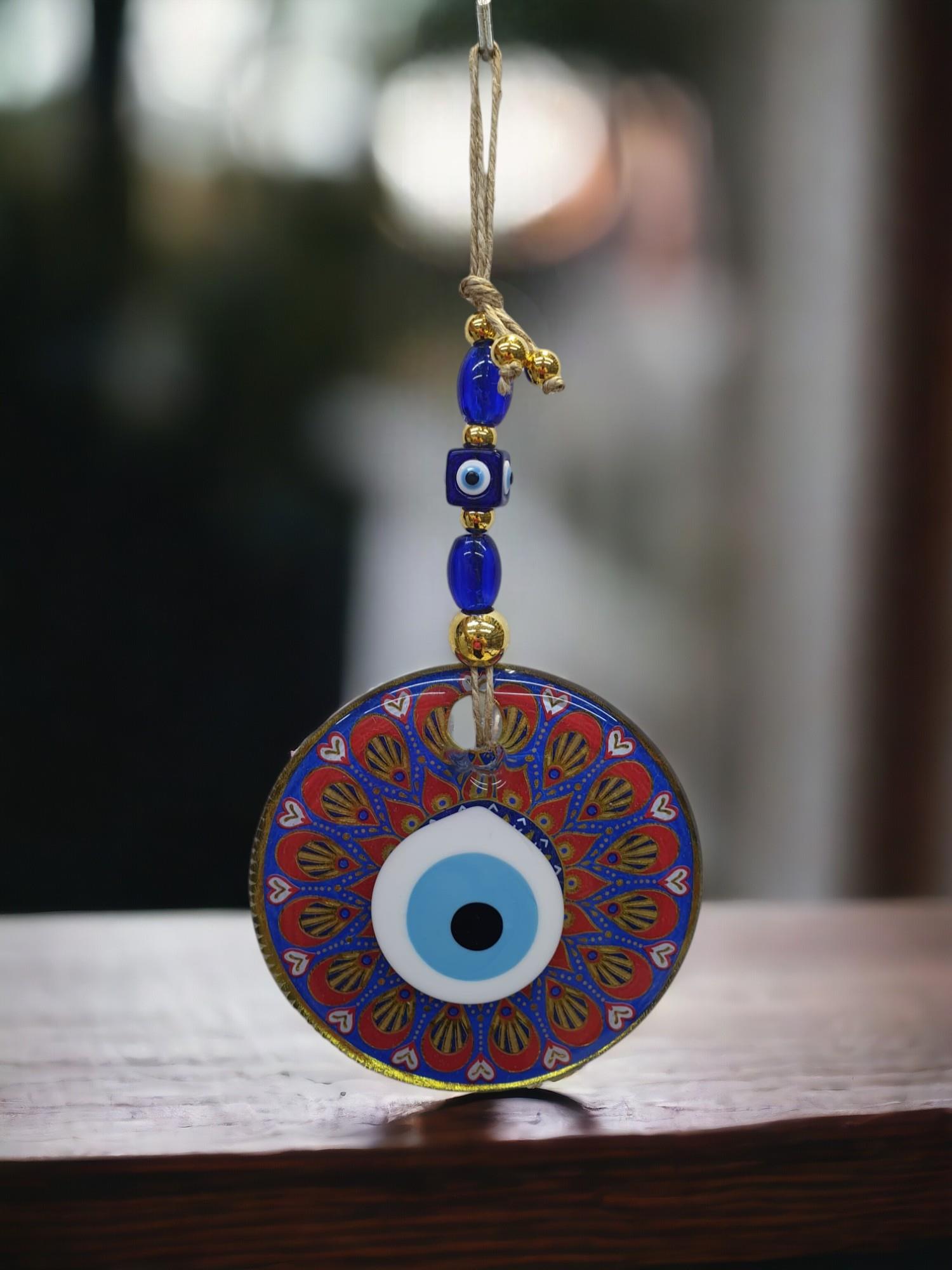 Şefaf Cam Nazar Duvar Süsü (13CM)