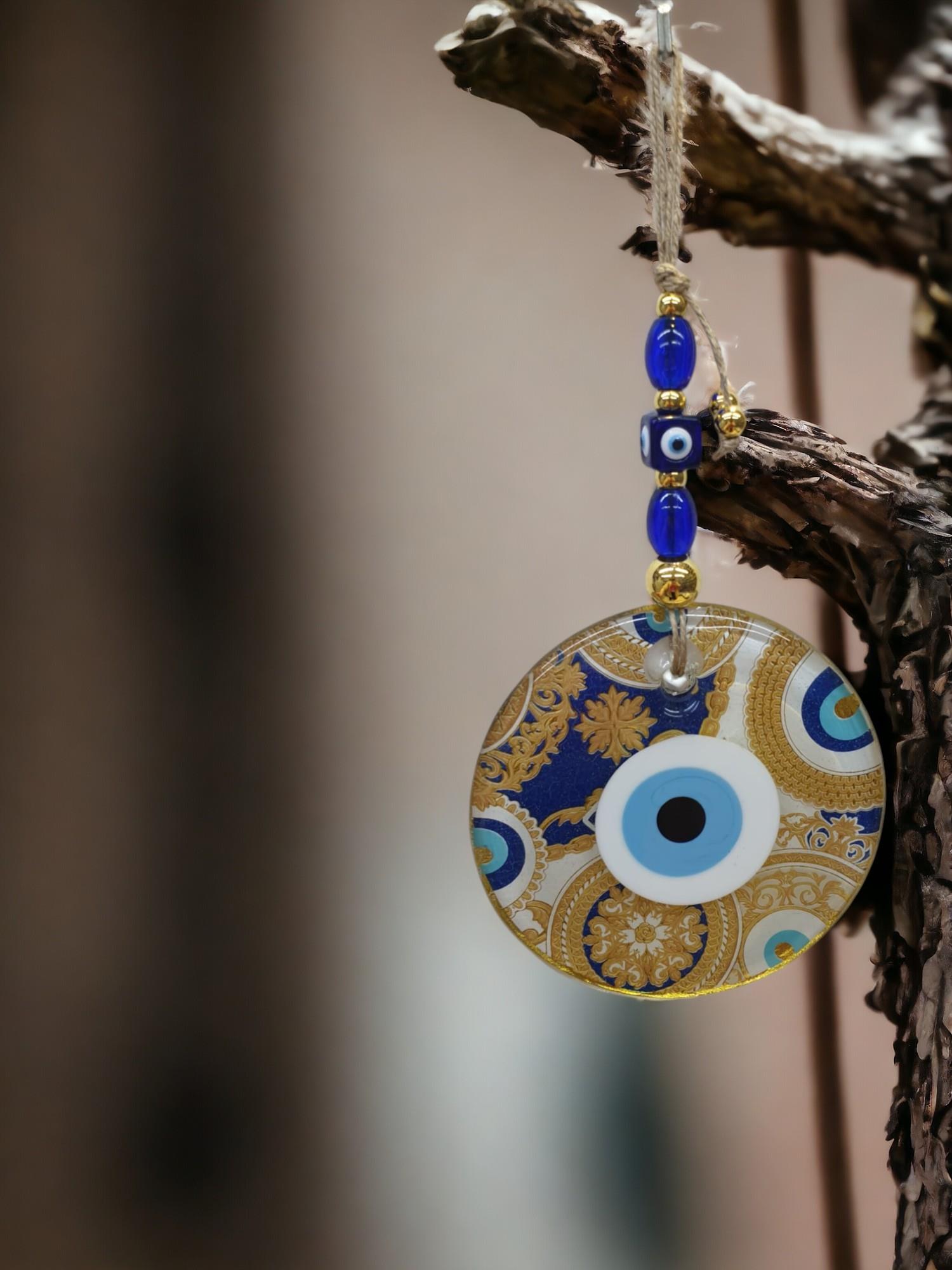 Şefaf Cam Nazar Duvar Süsü (13CM)