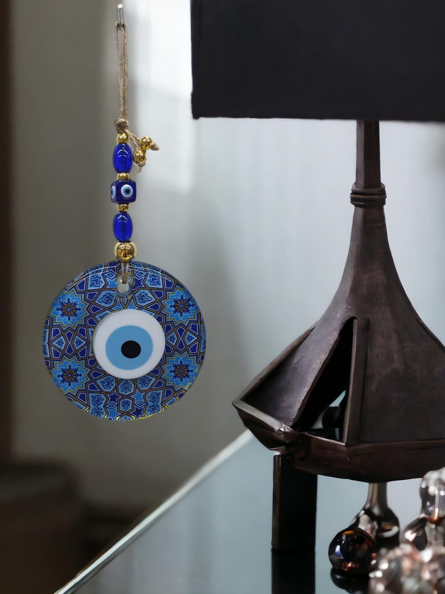 Şefaf Cam Nazar Duvar Süsü (13CM)