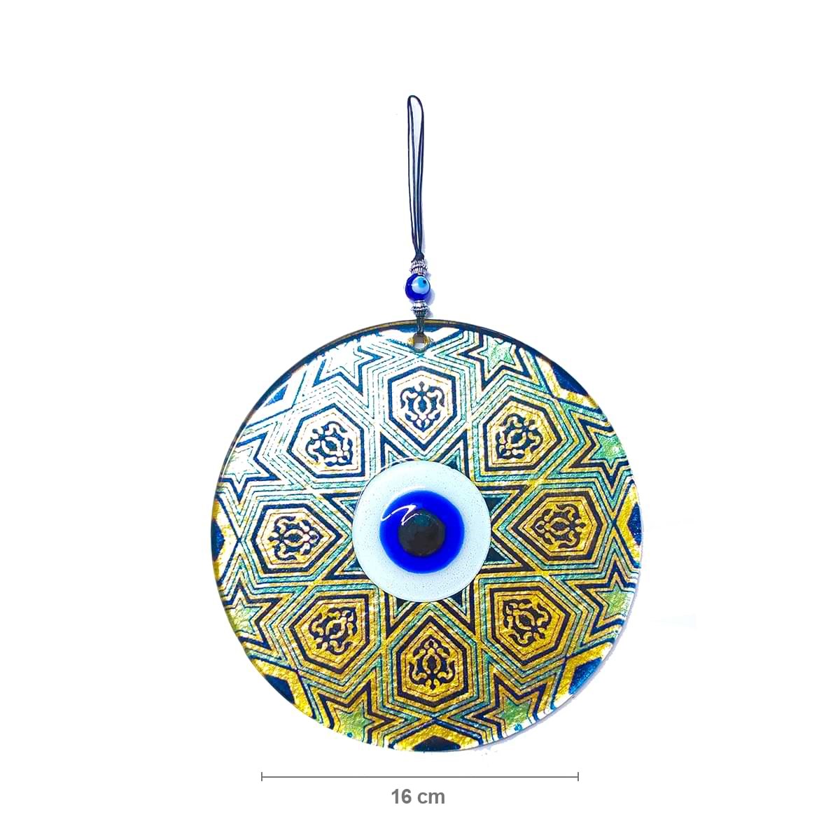 Fusion Gilded Glass Evil Eye with Pattern DSCF0054