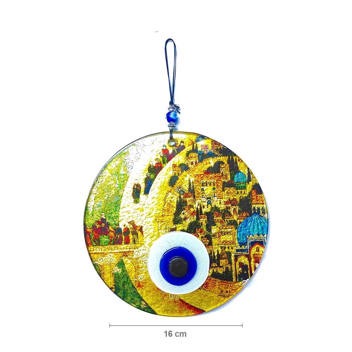 Fusion Gilded Glass Evil Eye with Pattern DSCF0055