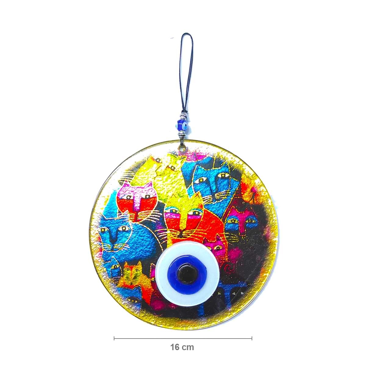 Fusion Gilded Glass Evil Eye with Pattern DSCF0056