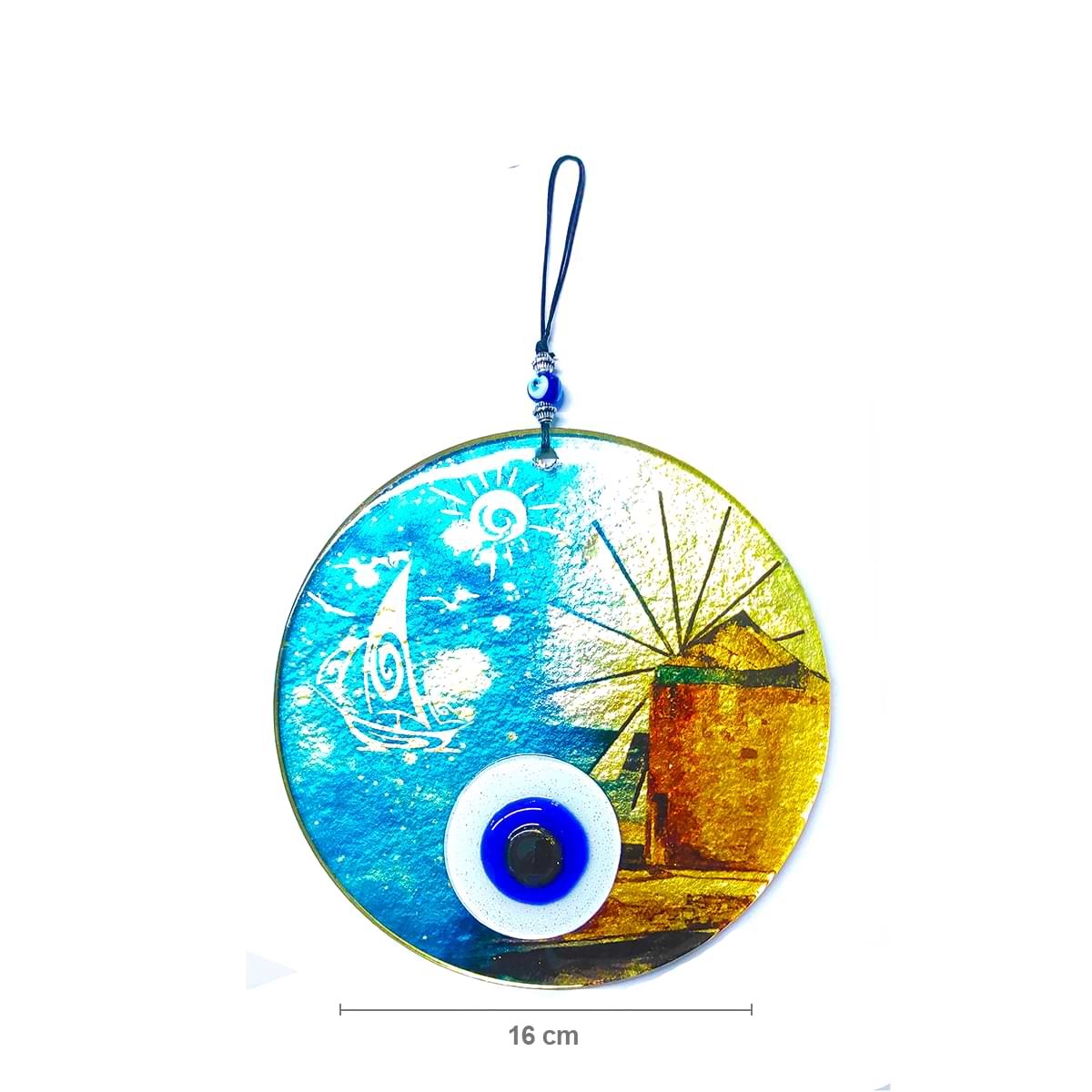 Fusion Gilded Glass Evil Eye with Pattern DSCF0060