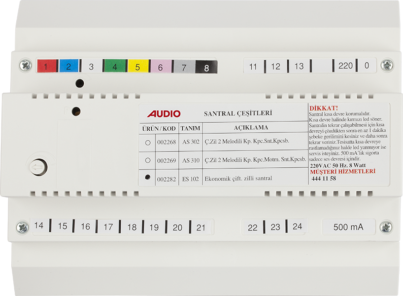 AudioAudio 002282 ES 102 Kapıcısız, Çift Zilli Santral