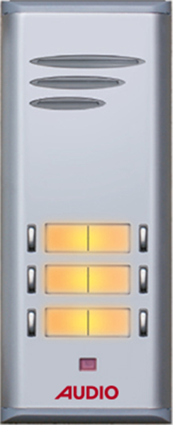 AudioAudio 004849 E06 Basic Hopörlörlü Yan Sıra Çift Butonlu Zil Paneli 6 lı