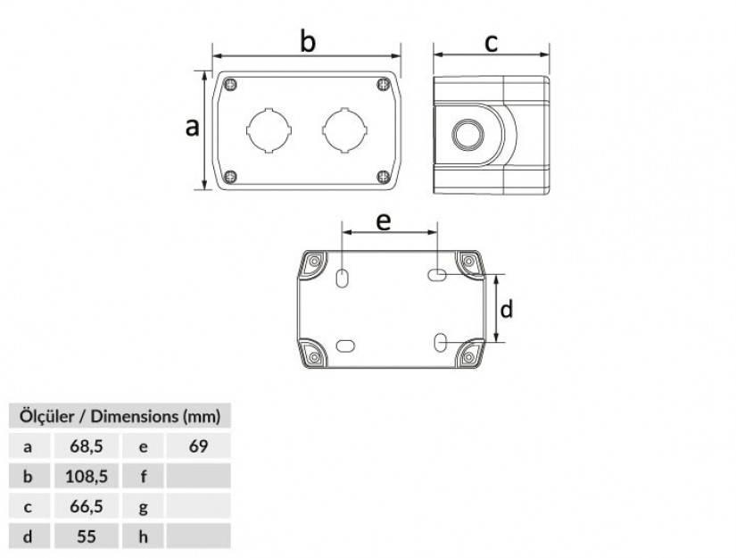 BemisBemis BT3-2000-0002 İkili Buton Kutusu