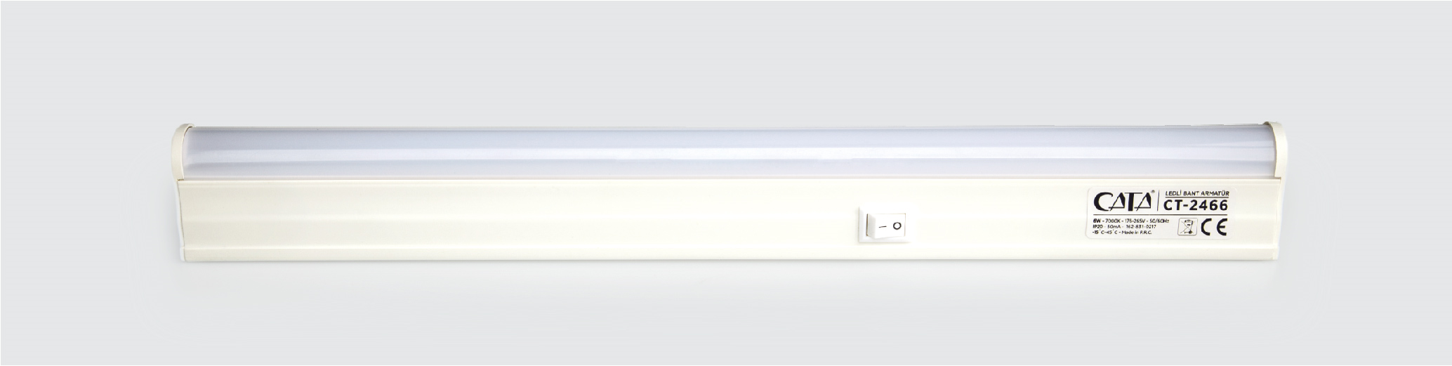 CataCata CT-2466B 4w Anahtarlı Eklenebilir Ledli T5 Led Bant Armatür 31 Cm 6400K Beyaz