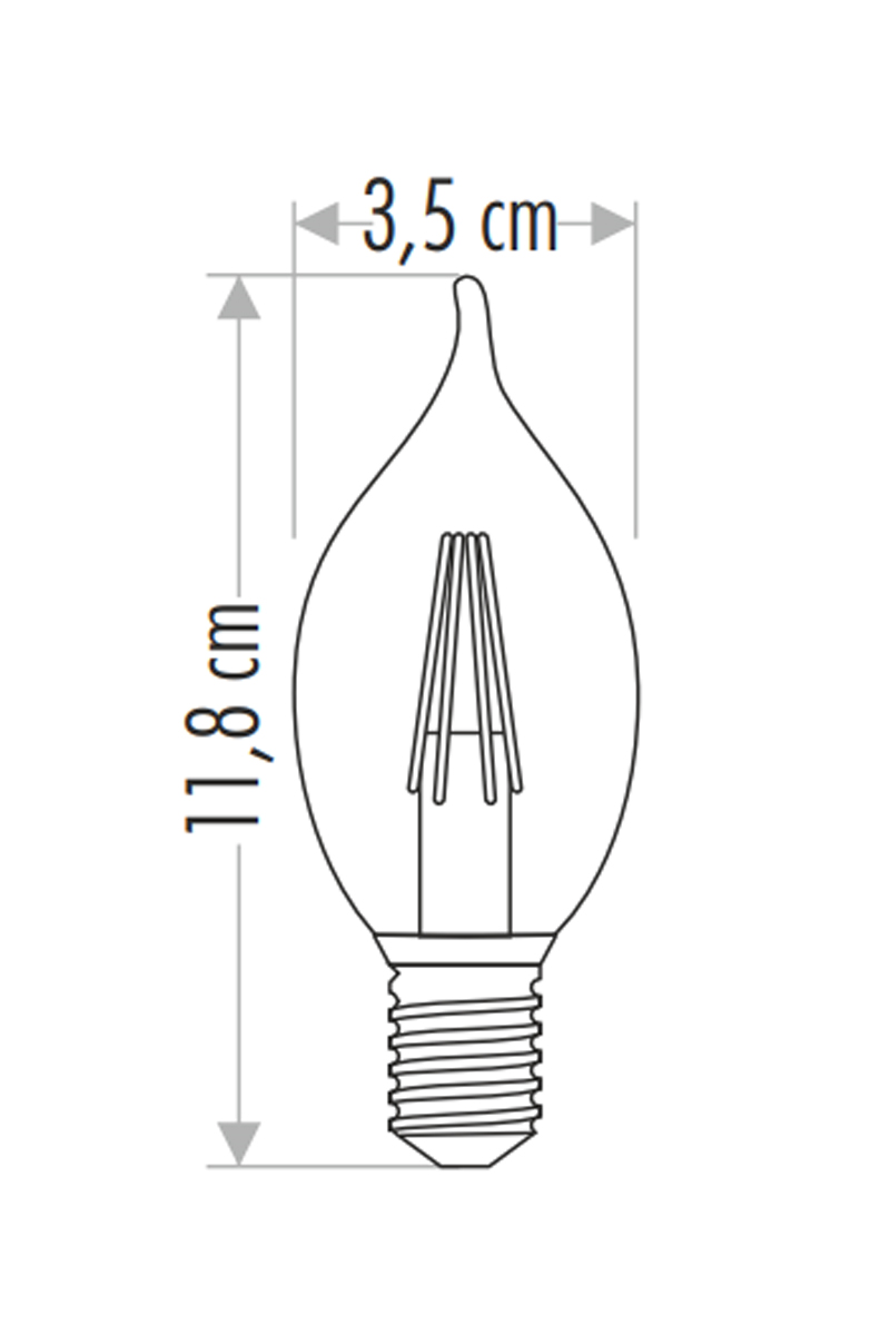 CataCata CT-4062G 4W Led Filament Kıvrık Buji Ampül E14 3200K Günışığı