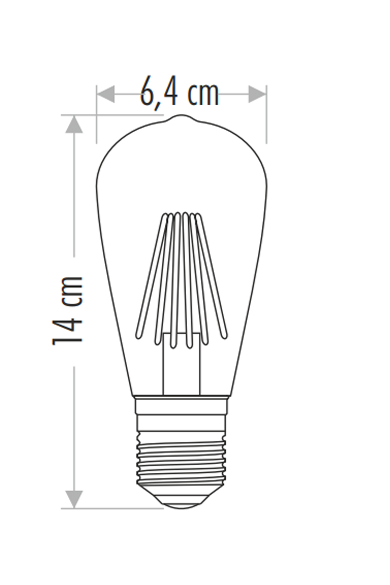 CataCata CT-4284 6w Rustik Led Ampül ST-64  E27 Sarı/Amber