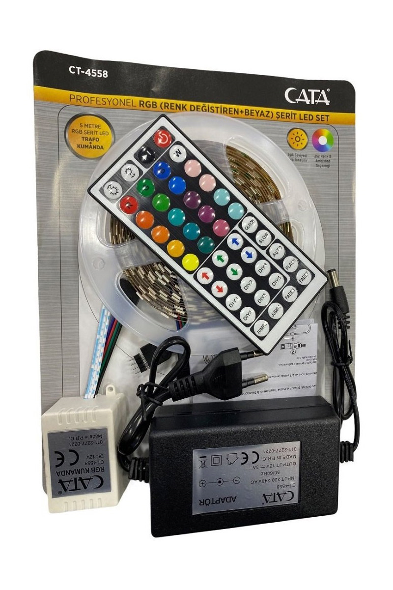 CataCata CT-4558 5 Mt RGB Şerit Led Seti