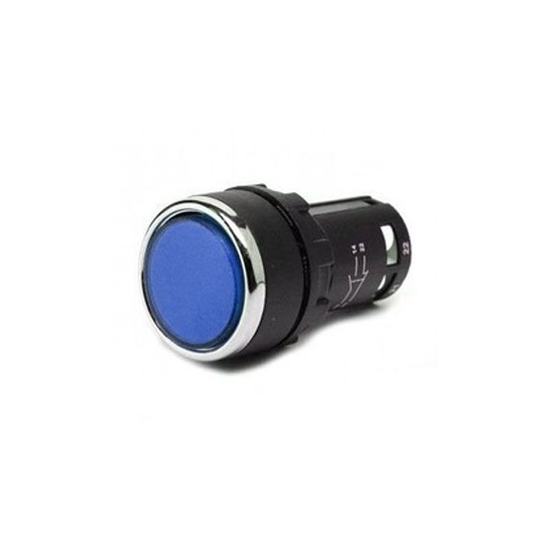 EmasEmas B100DM B Serisi Plastik 1NO Yaylı Düz Mavi 22 mm Buton