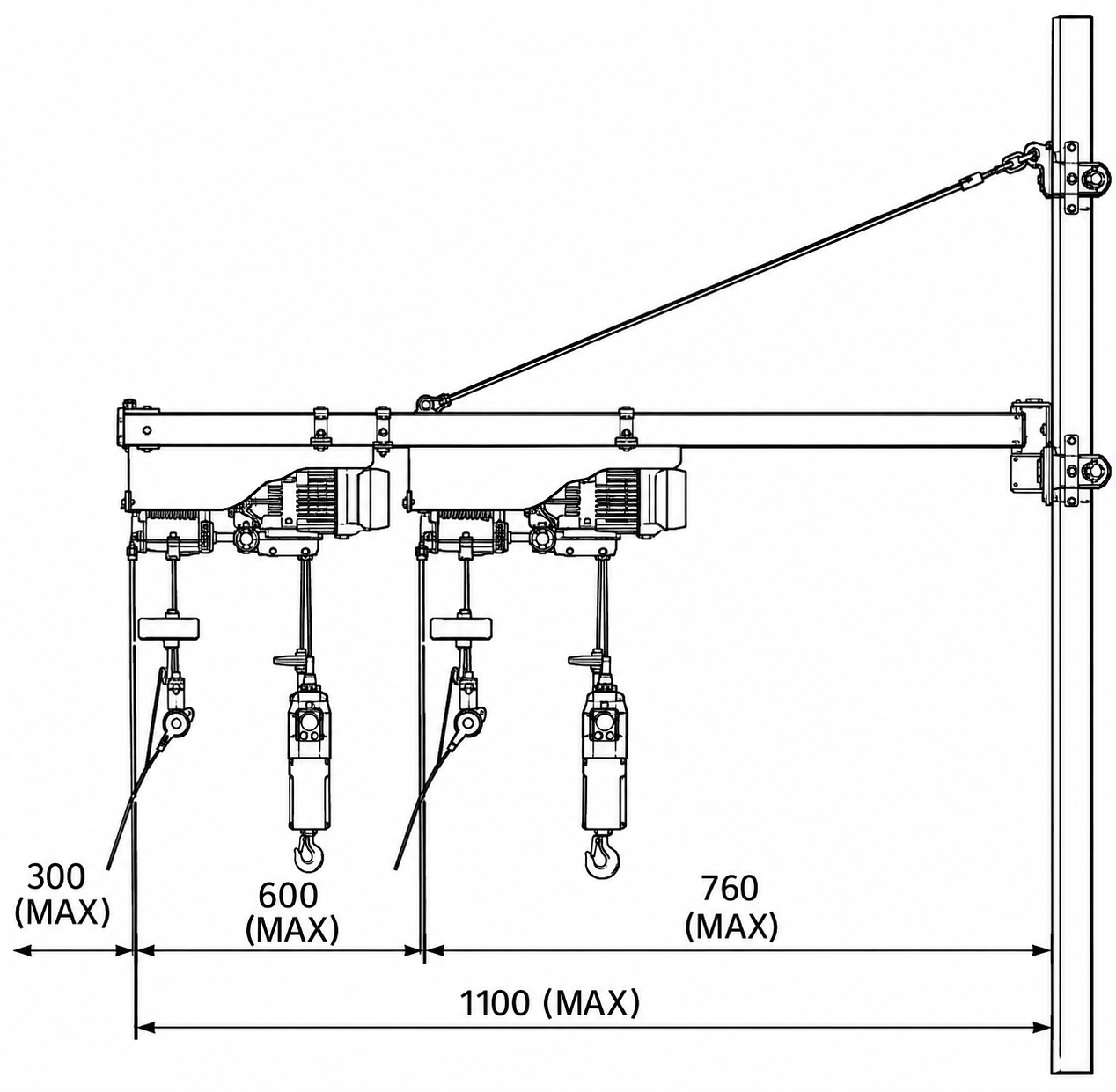 HST-300-1100B 300KG VINÇ ASMA DIREGI - BADA