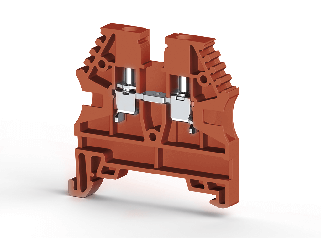 KlemsanKlemsan 304124 AVK 2,5 Kırmızı 2,5 mm², Vida bağlantılı, Tek katlı geçiş klemensi, Yalıtım Malzemesi PA, Kırmızı