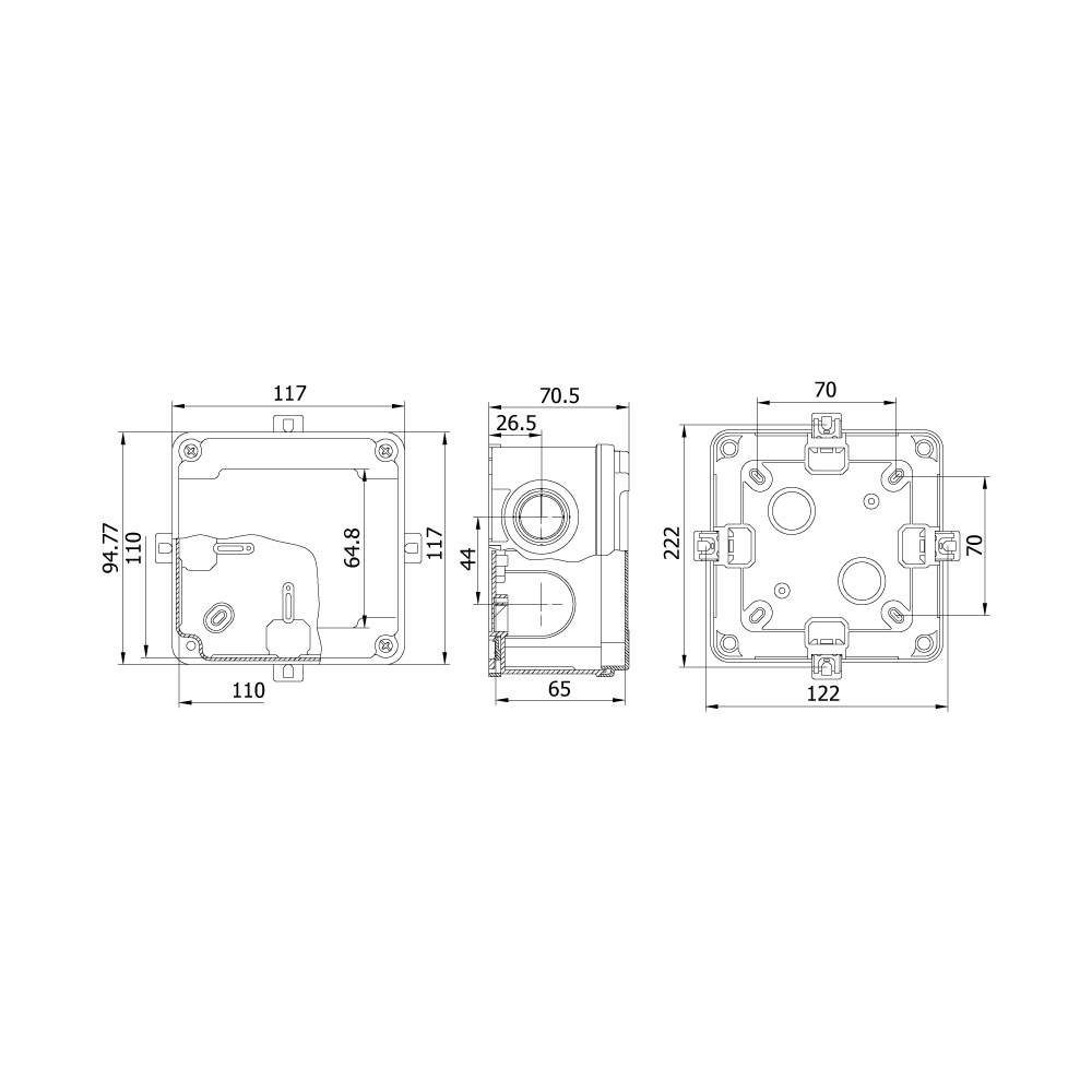 Mete EnerjiMete 40201005 Termoplastik Buat 110x110x65 Gri Halogen Free