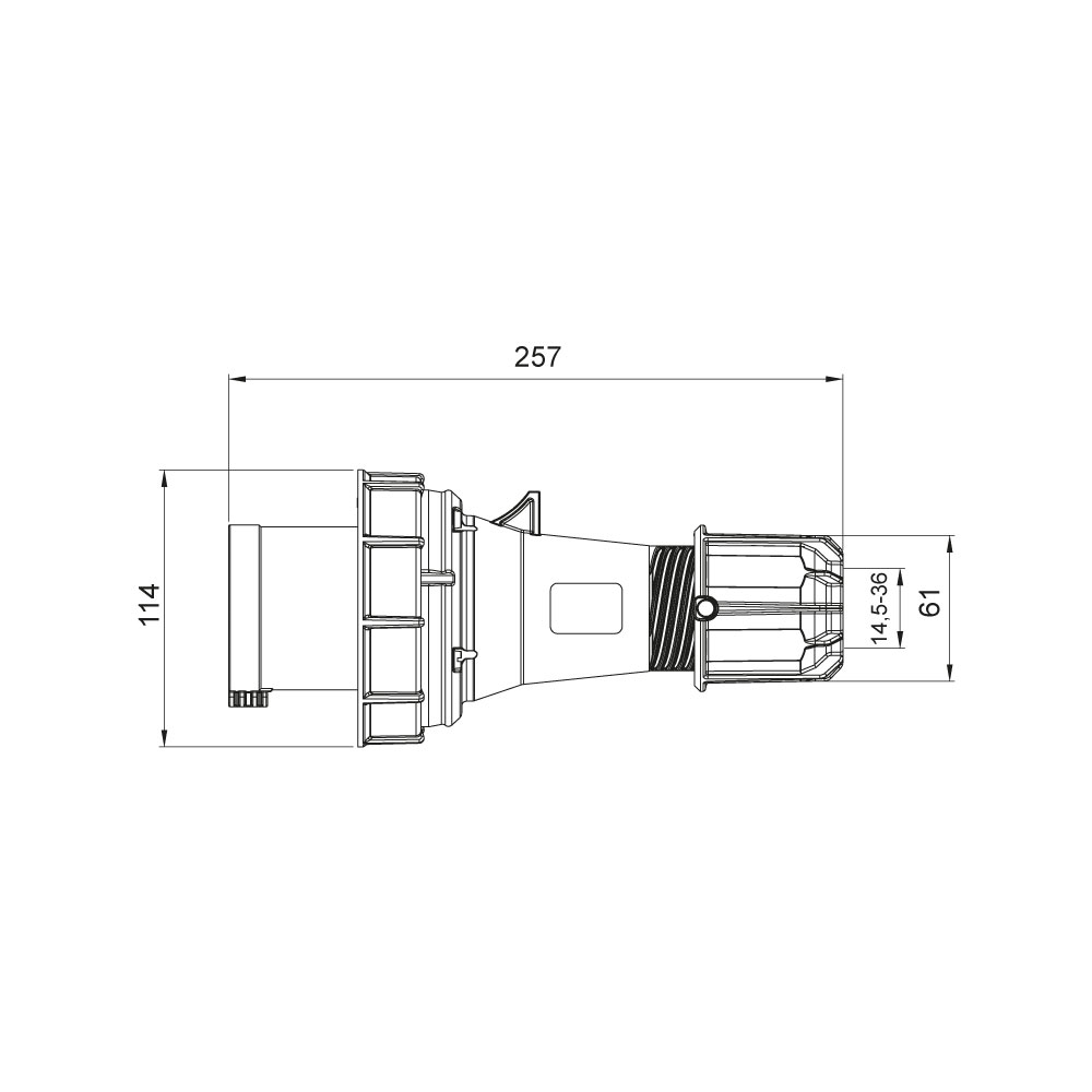Mete EnerjiMete 4X63A. IP67 Düz Fiş 3P+E