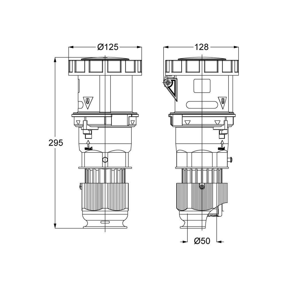 Mete EnerjiMete 5x125A. IP67 Uzatma Prizi Avrupa Tipi 3P+N+E