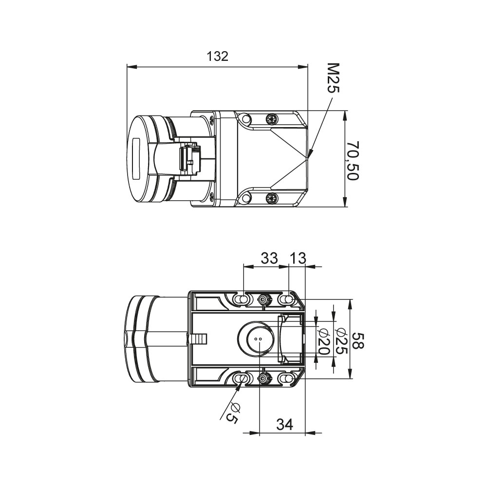 Mete EnerjiMete 5X16A. IP67 Makine Prizi Eğik Vida Bağlantılı 3P+N+E