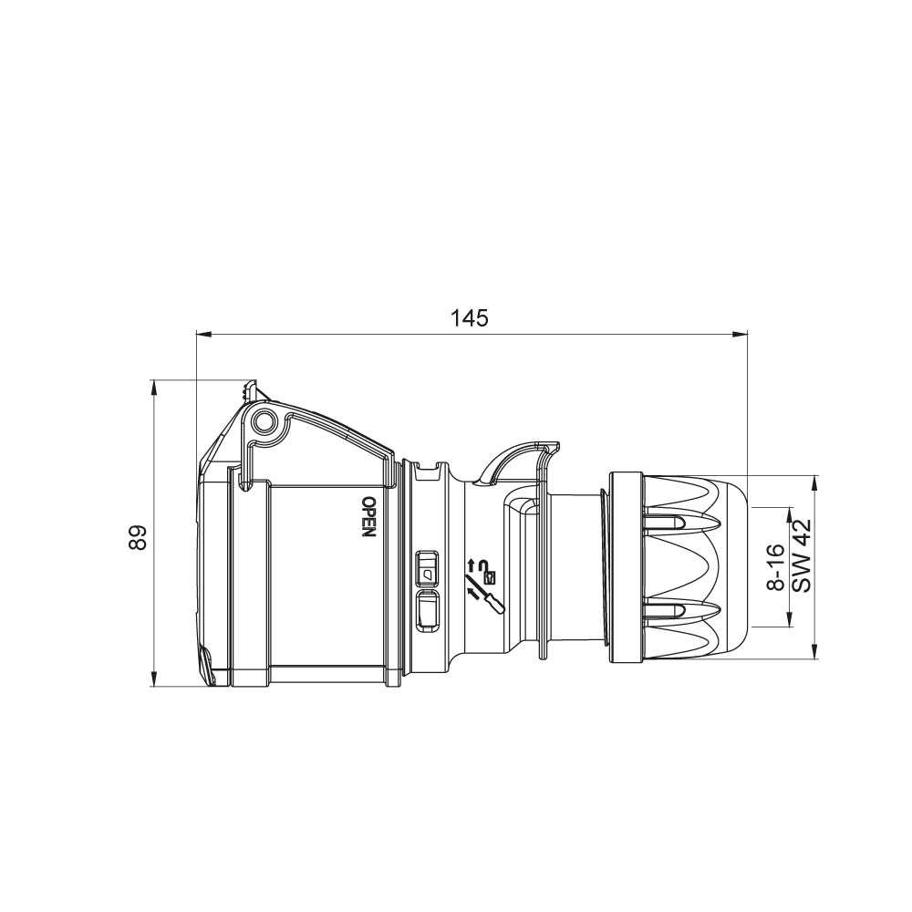 Mete EnerjiMete 5X16A. IP44 Uzatma Prizi 3P+N+E