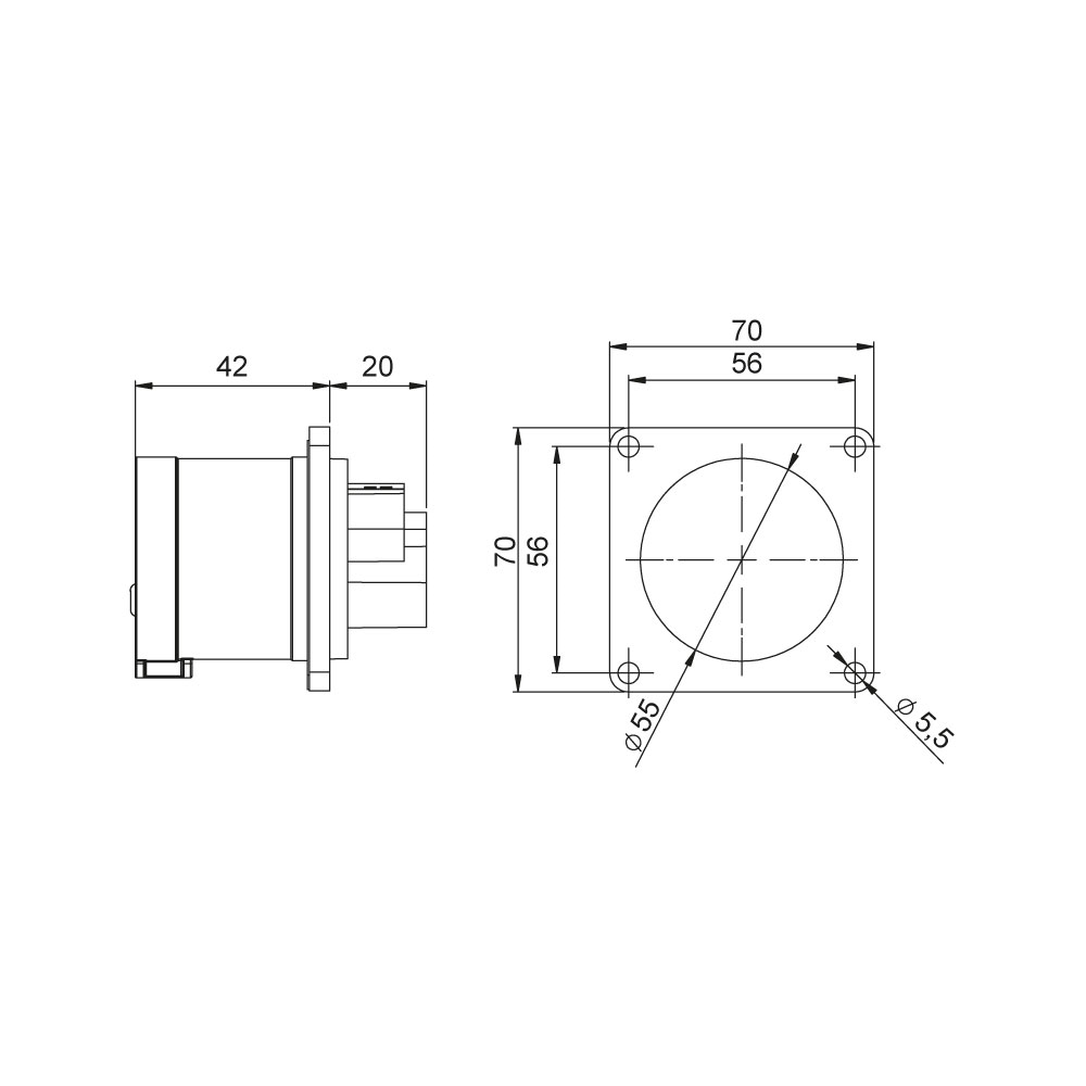 Mete EnerjiMete 5X16A. IP44 Makine Fişi Düz 3P+N+E
