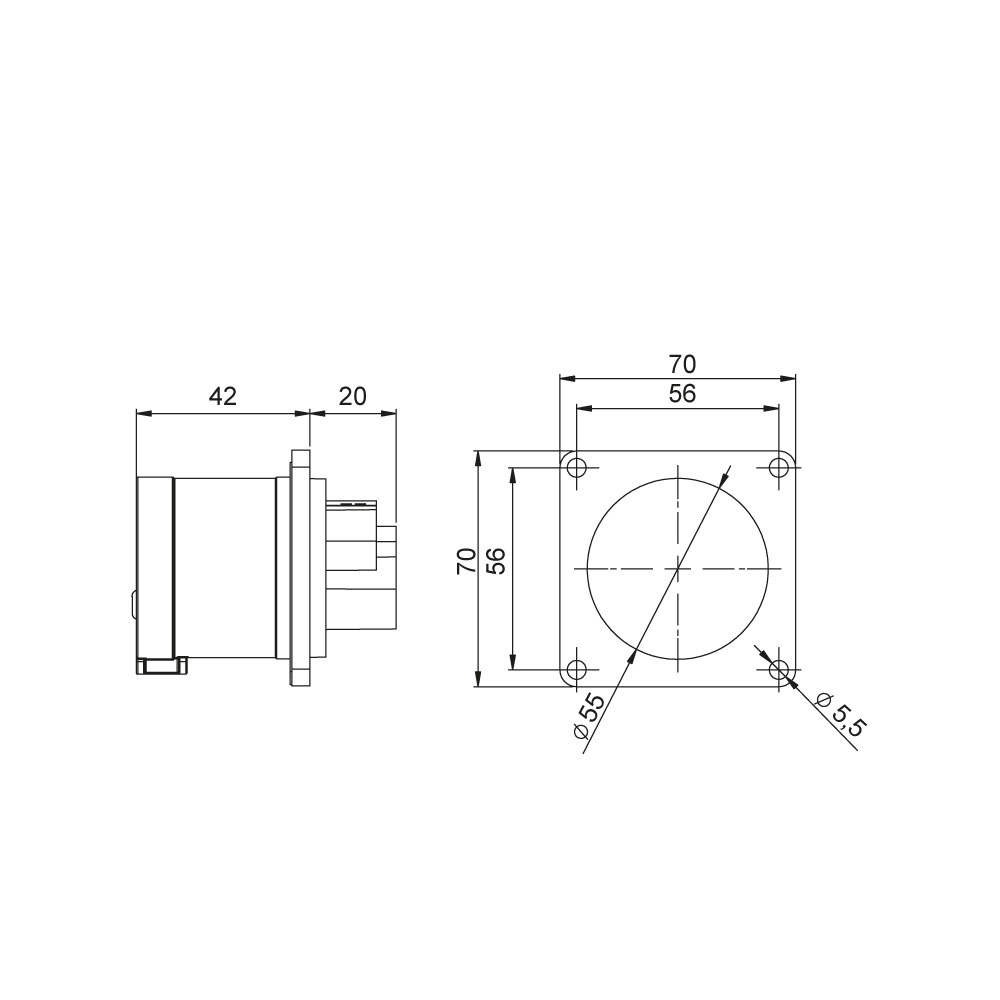 Mete EnerjiMete 5X16A. IP44 Makine Fişi Düz Vidali Baglantı 3P+N+E
