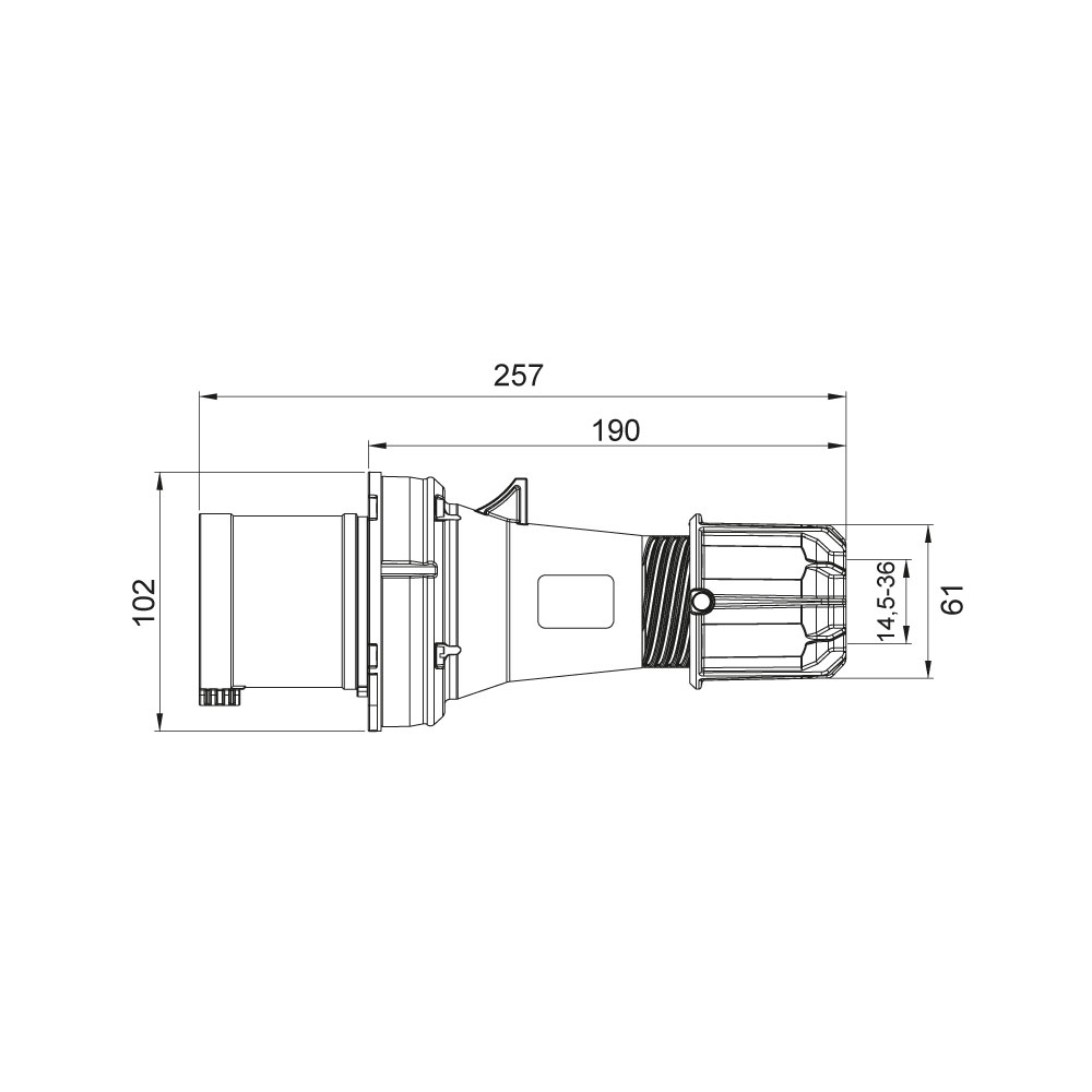 Mete EnerjiMete 5X63A. IP44 Düz Fiş 3P+N+E