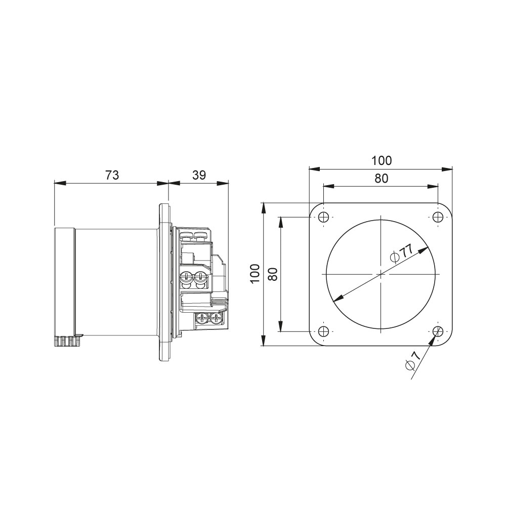 Mete EnerjiMete 5X63A. IP44 Makine Fişi Düz 3P+N+E