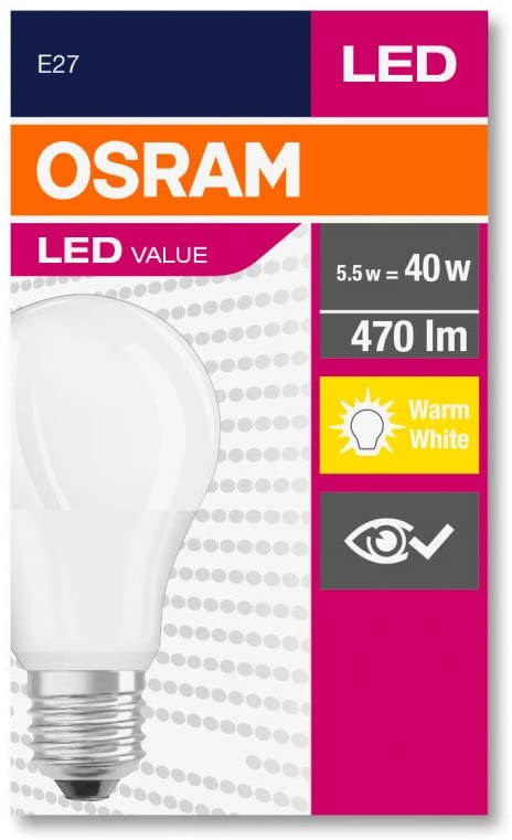 OsramOsram Led Value 5.5W A60 KLASİK Led Ampül E27 2700K