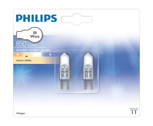 PhilipsPhilips 50W 12V Kapsül Halojen Ampül G6.35 2800K