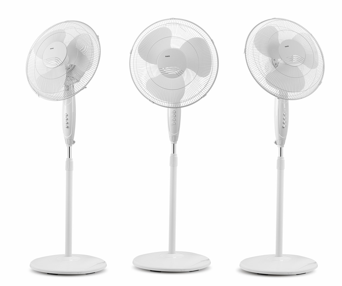 RaksRaks SF 16 Max Ayaklı Vantilatör Siyah 40 Cm 3 Kanat Pervaneli