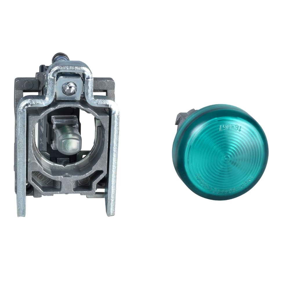 SchneiderSchneider XB4BV63 <=250V Ba9S Ampul İçin Yeşil Eksiksiz Pilot Işığı Ø22 Düz Lens
