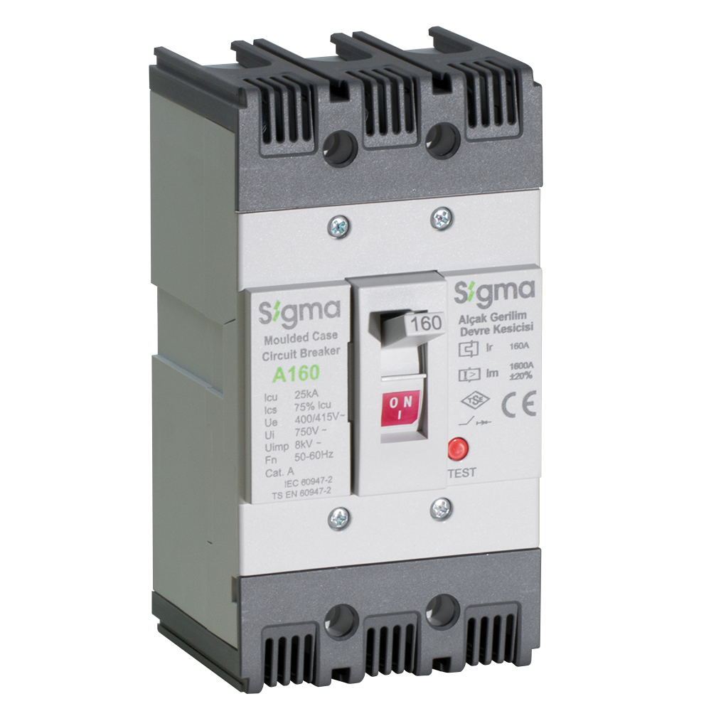 SigmaSigma A160 20A 25KA 3P Sabit Tip AG Devre Kesici