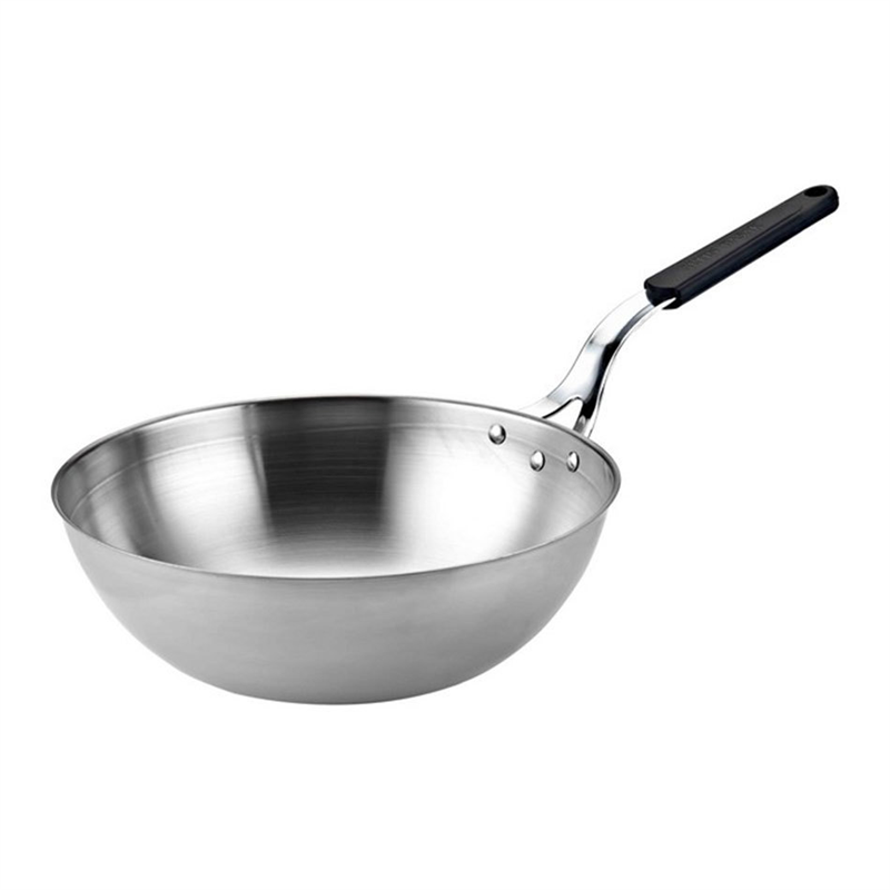 Çelik Wok Tava Siyah Saplı