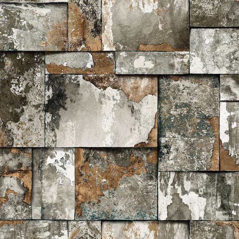 23106-3 Adawall Roka Geometrik Taş Desen Duvar Kağıdı